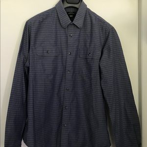 Mossimo men’s L slim fit grey striped shirt